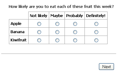 Question Types - Matrix Question