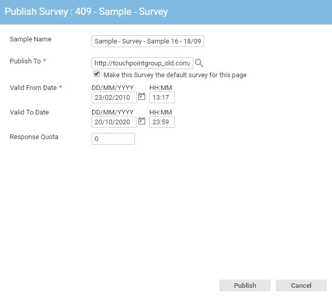 Survey - Publish