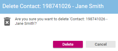 Contact - Delete Confirmation Dialog