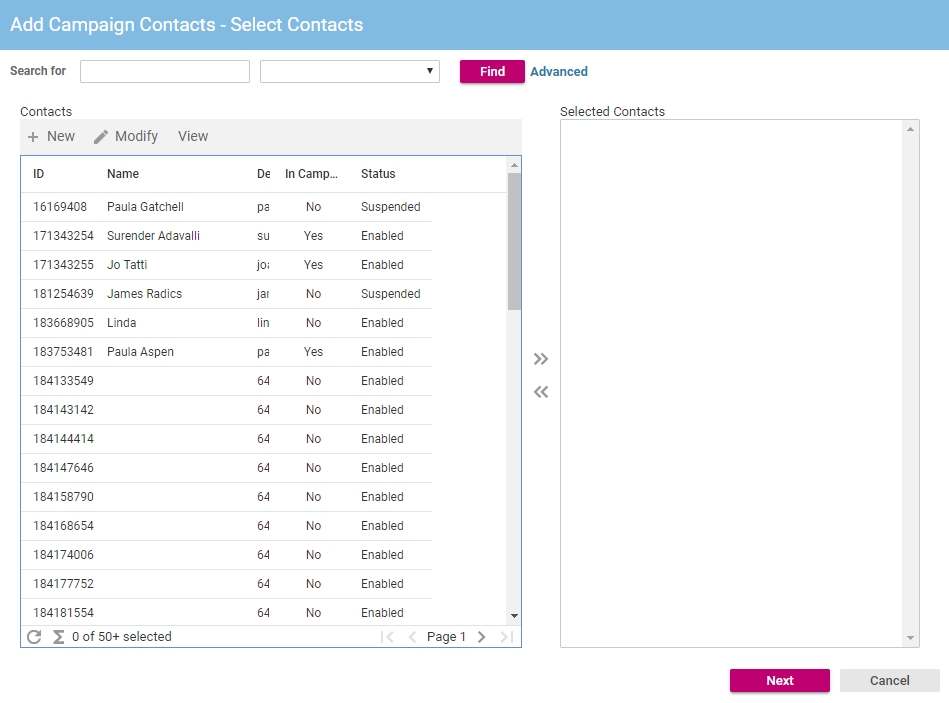 Select Contacts