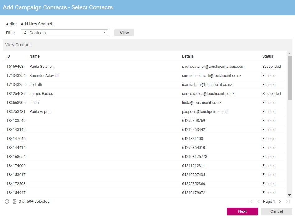 Message Targeting - Select Contacts From Query