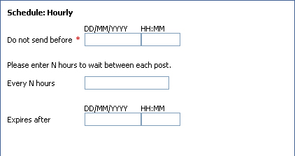 Post Message - Schedule Options - Hourly