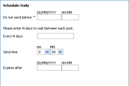 Post Message - Schedule Options - Daily