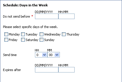 Post Message - Schedule Options - Days in the Week