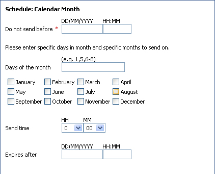 Post Message - Schedule Options - Calendar Month