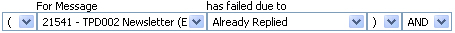 Filter Criteria - Message delivery failure
