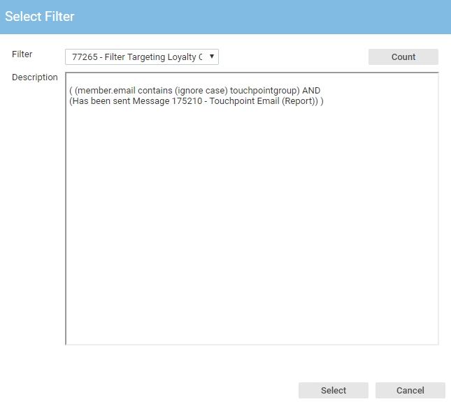 Filter Criteria - Import Existing Filter