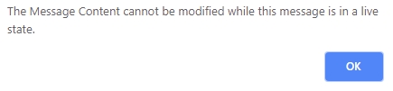 Message Edit - Content in live state